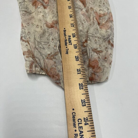 Free People Lilia Ruched Cropped Top Size S Ivory Floral Boho Coachella Party - Picture 13 of 14